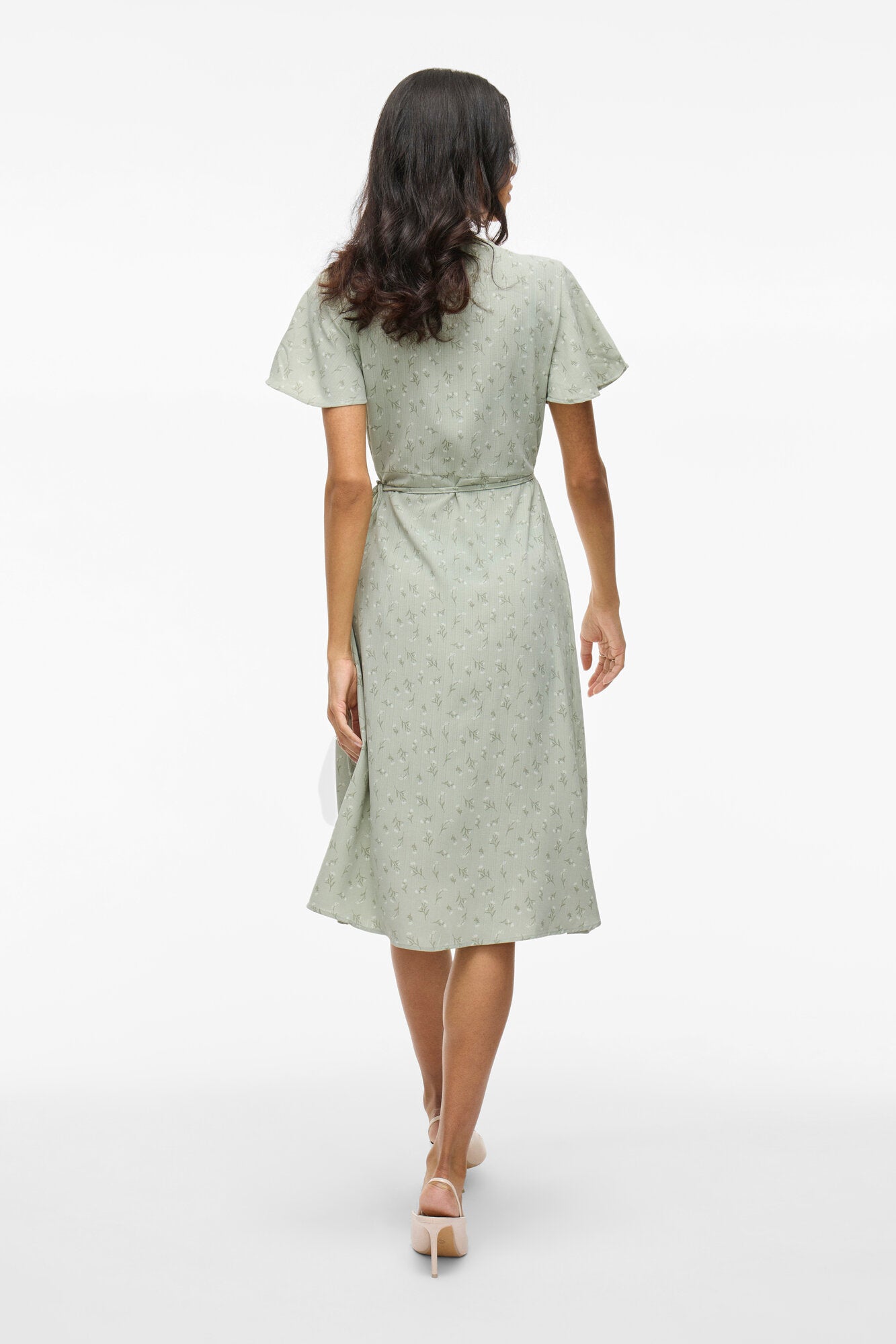 Vilovie midi wrap kjole - Desert Sage